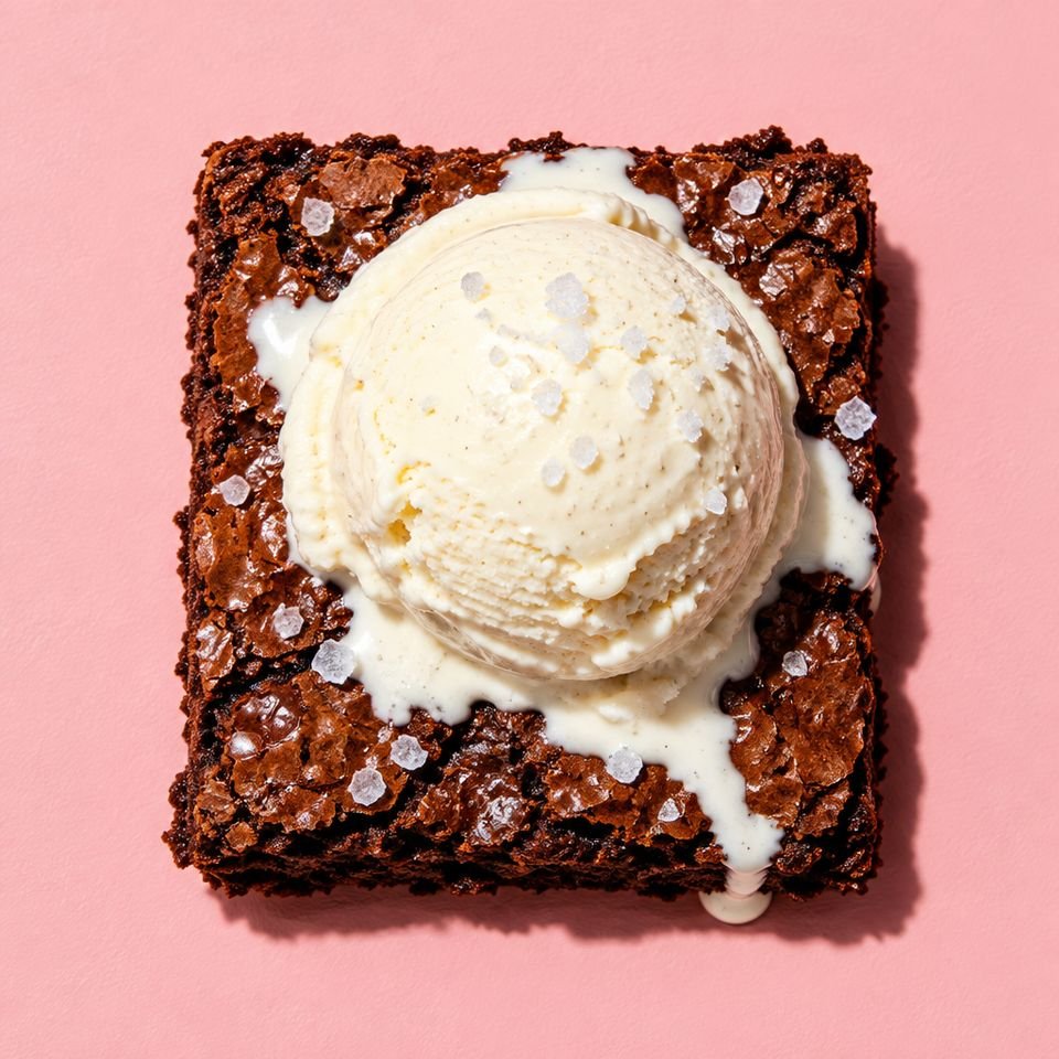 Brownie con helado